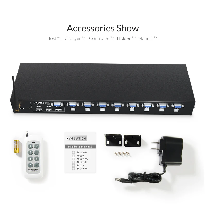 Unnlink 8 Порты Smart kvm переключатель руководство ключевых Пресс VGA USB проводной пульт