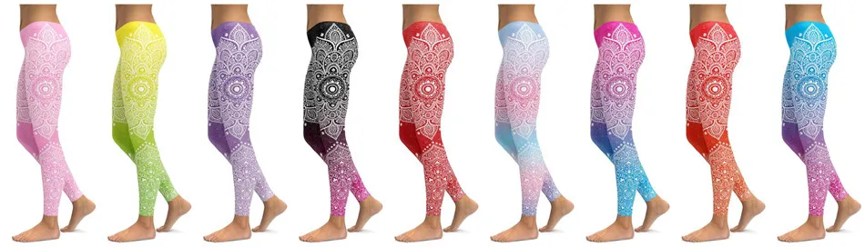 LI-FI Mandala Fitness Yoga Pants Women Sports Leggings Workout Hot Running Leggings Sexy Push Up Gym Wear Elastic Slim Pants