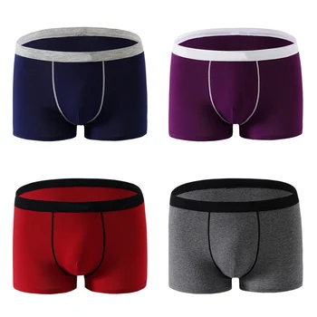 

High quality large size Mens 4Pcs\lot Mens Underwear Boxers Cotton Breathable Boxer Men Boxer Short Boxers Underwear Short