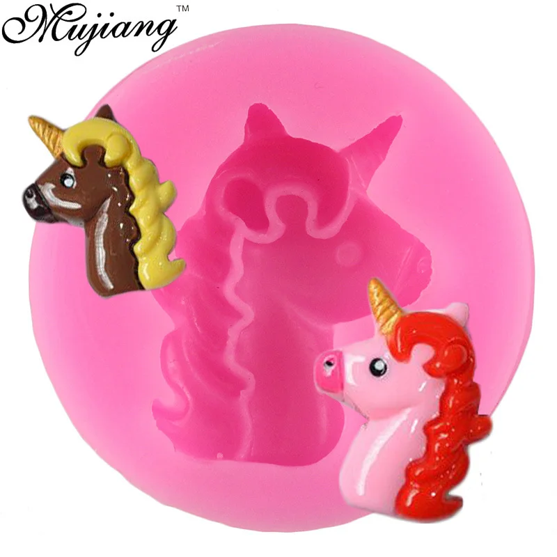 

Mujiang 3D Mini Unicornio Silicone Mold Baby Birthday Cake Decorating Tools DIY Unicorn Fondant Candy Chocolate Resin Clay Molds