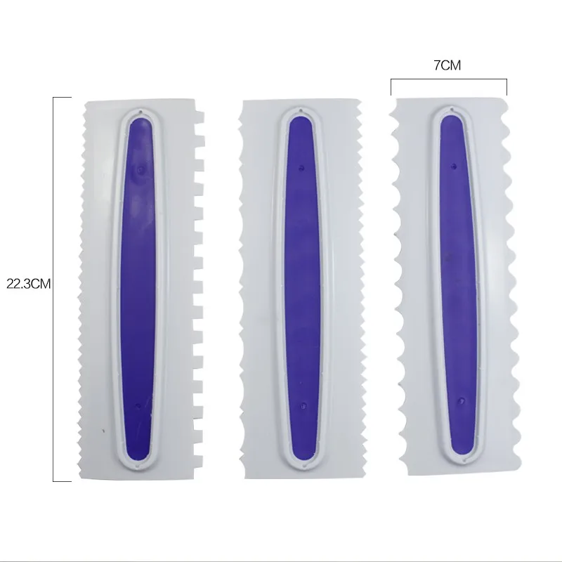 Инструменты для выпечки и кондитерских изделий 3 шт. ГРЕБЕНКА для глазури набор пластиковых шпатели для мастики скребок для торта украшения торта кухонная утварь