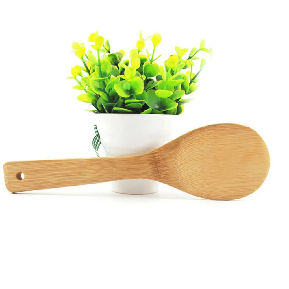 Kitchen New Pure Natural Bamboo Rice Spoon Spatula Wooden Utensils Cooking Spoon Tools For Home Kitchen Meal Beige Tools#45