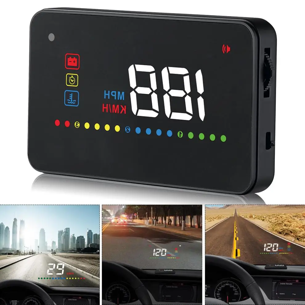 

A200 3.5 Inch Car HUD Head Up Display Speedometer OBD2 II EUOBD Auto Projector Parameter Display with Overspeed Warning function