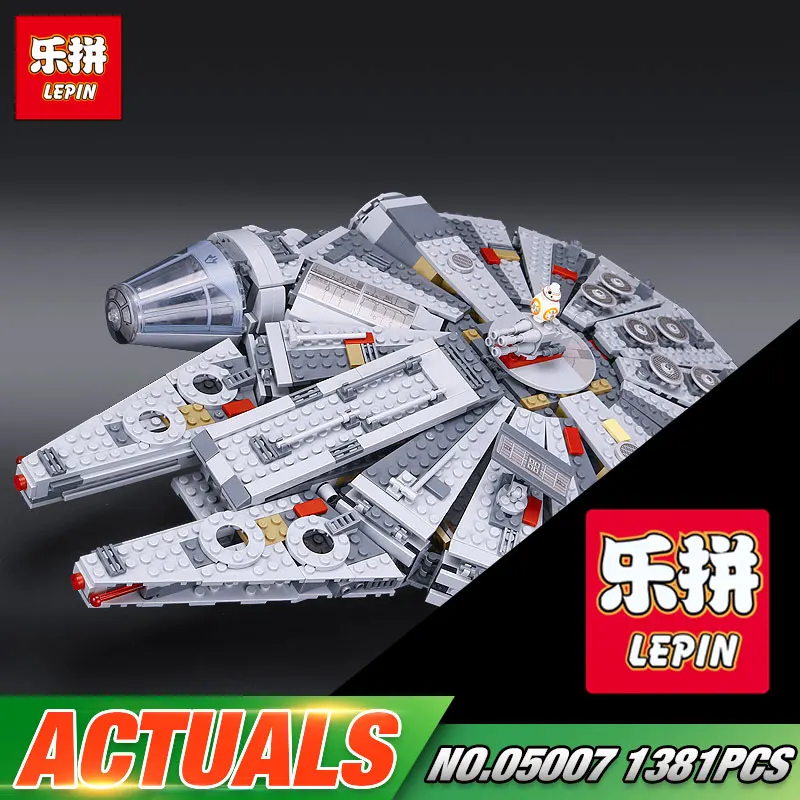 New LEPIN 05007 Star Series War 1381pcs Building font b Blocks b font Force Awakens Millennium