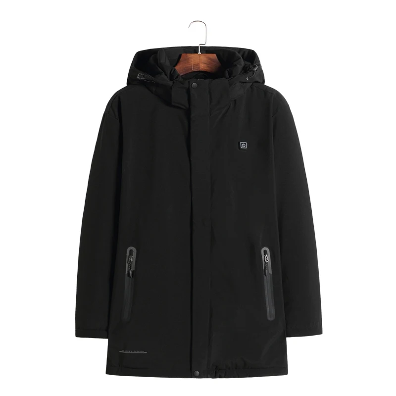 new big Plus Size 8XL 7XL 6XL 5XL 4XL Winter Jacket Men Zipper Winter Cotton Clothes Electric heating Keep warm Hat removable