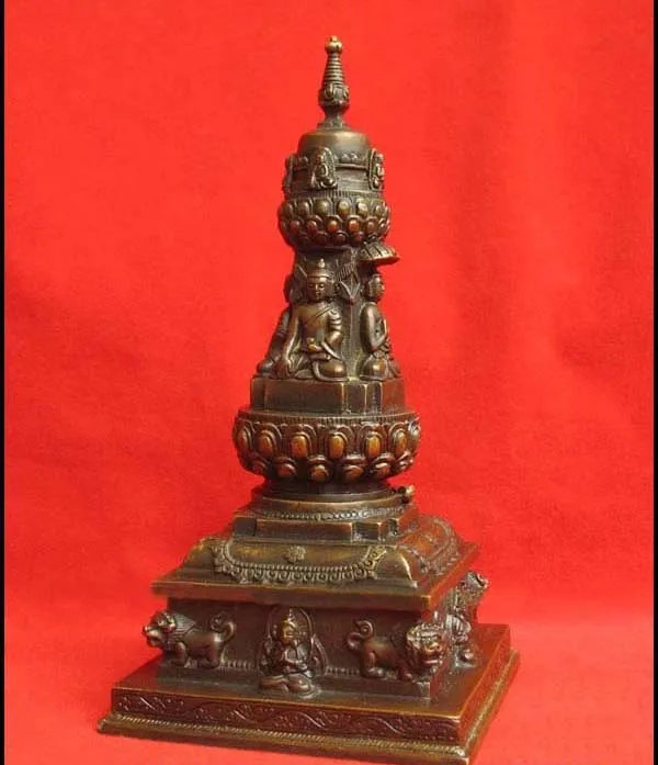 Тибетская Бронзовая статуя стапа дагобы Будды 7 5 &quotH A|statue|statues buddhastatue bronze |