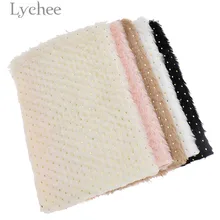 Lychee 29x21 см A4 искусственный мех кролика ткань Блестящий Золотой цвет в горошек искусственная кожа ткань DIY материал для сумок одежды