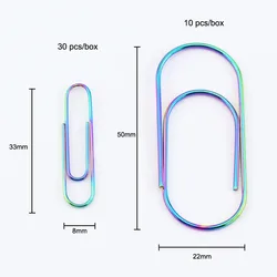 TUTU Design Ideas Glimmer Large Paperclips rainbow Steel Paper Clips Multi-Colored/Iridescent H0240