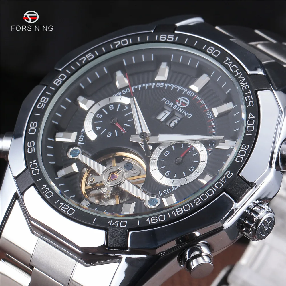 

Newest Forsining Tourbillon Design Clock Men Automatic Montre Watch Skeleton Military Watch Mechanical Relogio Male Erkek Saat