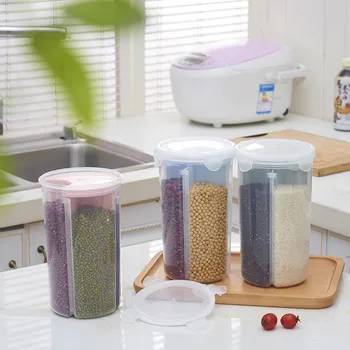 

Thickening kitchen multigrain transparent storage tank circular seal pot dry grains receive large tank
