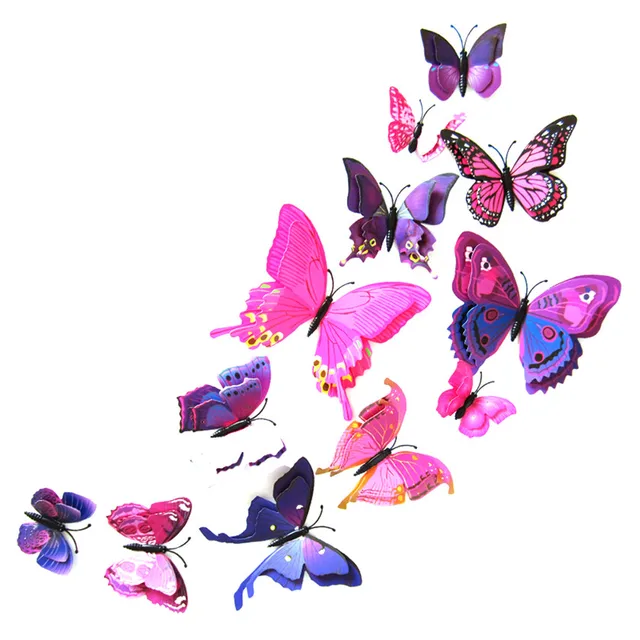 Wallpaper Sticker 12x 3D Butterfly Wall Sticker Room Decor Decal