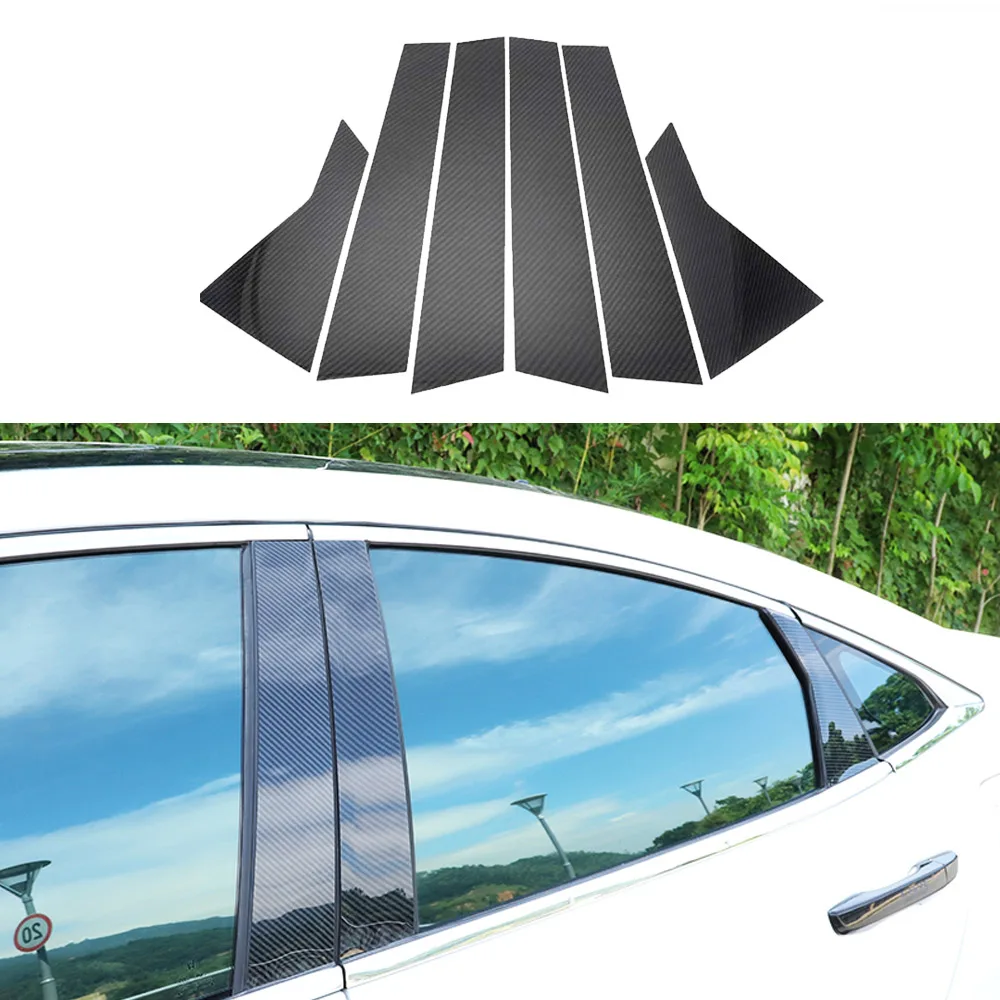 

6pcs/set Car Window Pillar Post Trim Cover For Honda Civic 10th EX EX-L Touring Si Sedan Type R 2016-2019 Carbon Fiber Stickers