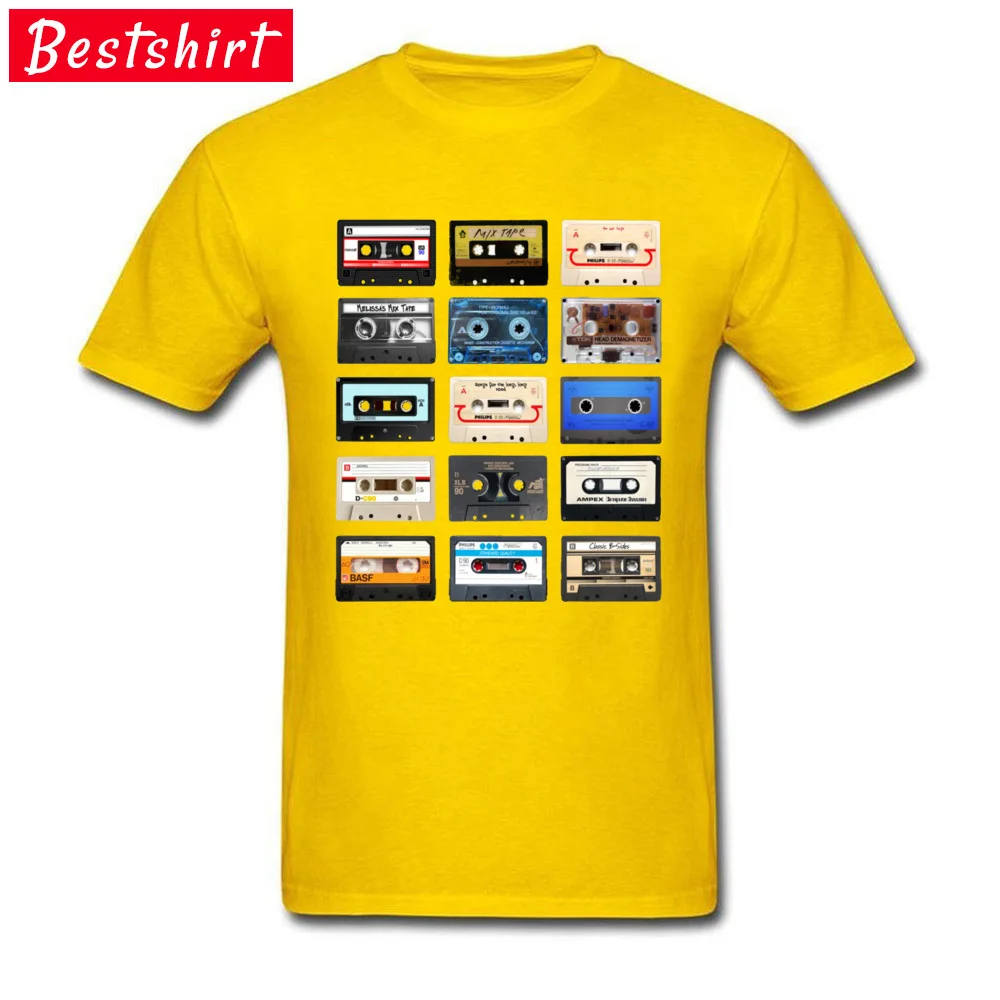 O Neck Music 14338 All Cotton Men T-Shirt Funny Short Sleeve Tees High Quality Casual Tops Shirt Top Quality Music  14338 yellow