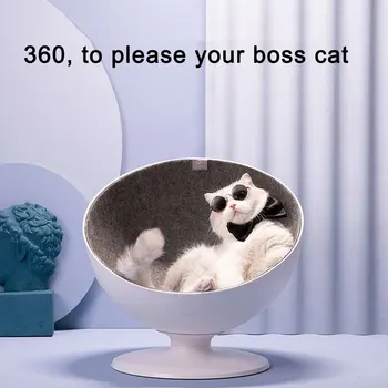 

Cat Pet Beds Nest White Minimalist Interactive Rotary Bed Dog Puppy Cave Sleeping Cats Sleeping Bag Nest Cave Bed Pet Products