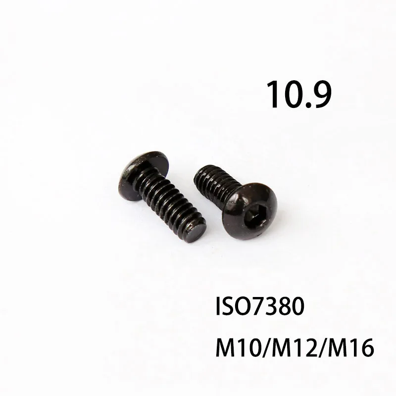 ISO7380 M10/M12/M16 класс 10 9 круглая головная головка колпачок винт черный цвет |
