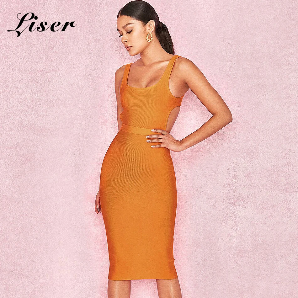 

Liser 2018 New Summer Women Dress Strapless Hollow Out Bandage Dress Sexy Bodycon Elegant Celebrity Party Ginger Dresses Vestido