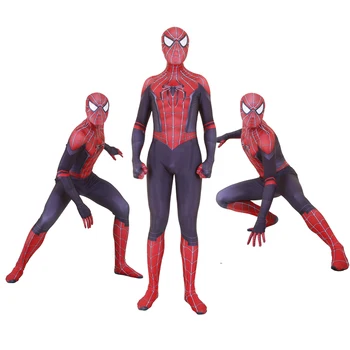 

2019 Adult Kids boys Spider Man Raimi Far From Home Hybrid Cosplay Costume Zentai Spiderman Superhero Bodysuit Suit Jumpsuits
