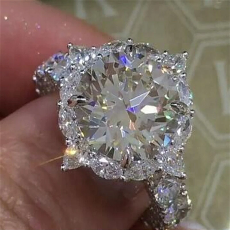 Роскошное женское кольцо с большим циркониевым камнем, модные серебряные свадебные кольца для женщин, кольцо для помолвки anel feminino