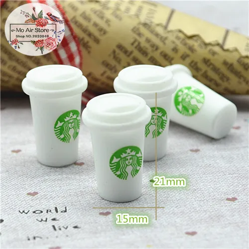 

Resin 3DCabochon white Round Coffee Frappuccino cup 10PCS 15x21mm Art Supply Decoration Charm DIY craft