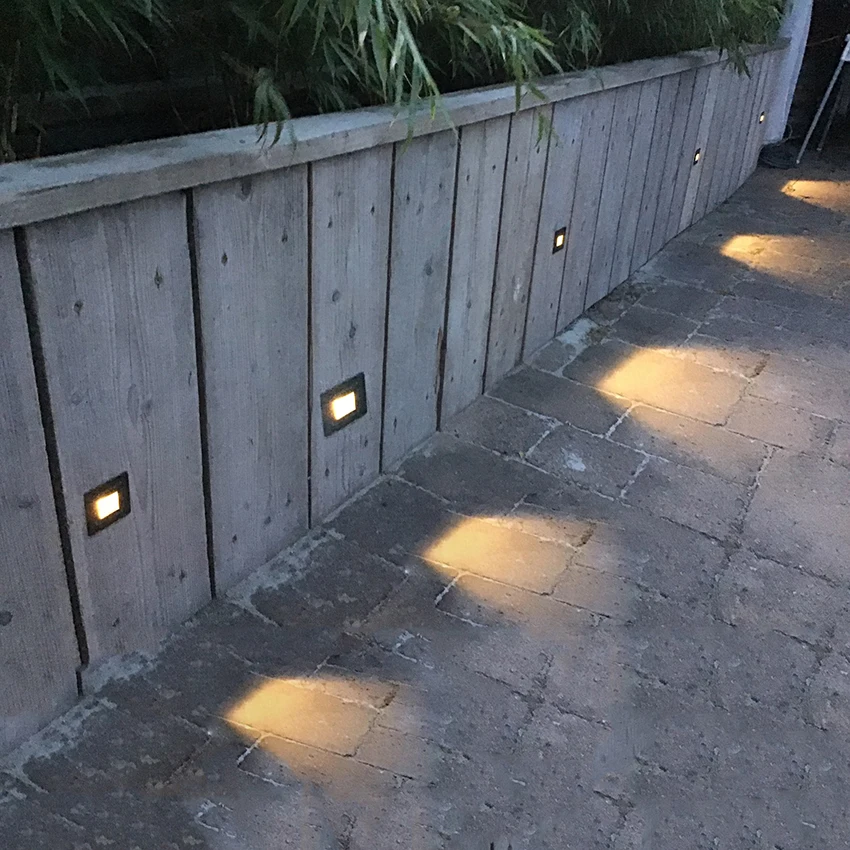 3w led Stair Light with Embedded box Aluminum Step Lights Outdoor LED Wall Lamp Footlight Waterproof IP65 BL04
