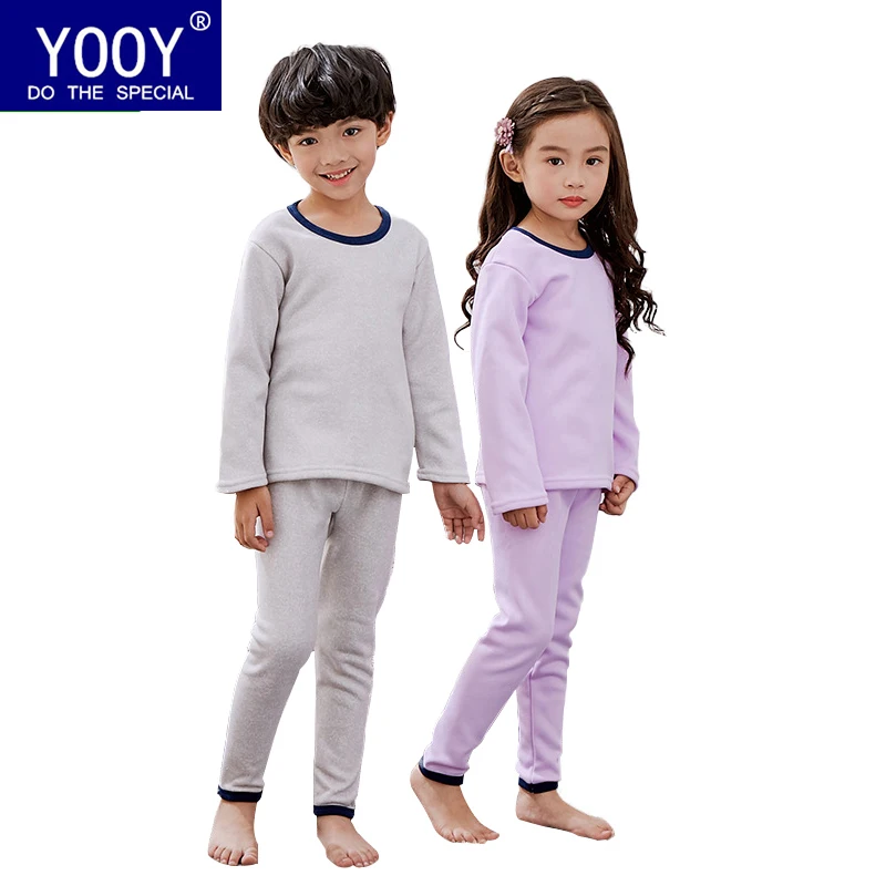 

YOOY Children's Long Johns For Kids Thermal Kids Underwear New Turtleneck Sweater Children's Wear Two-piece Underwear Set