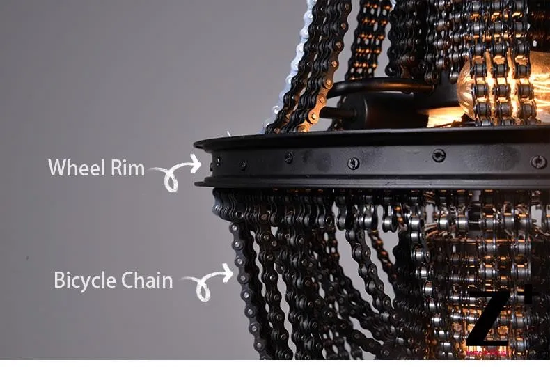 Промышленное винтажное цепное колесо для велосипеда обода Эдисона лампа люстра 3 x E27