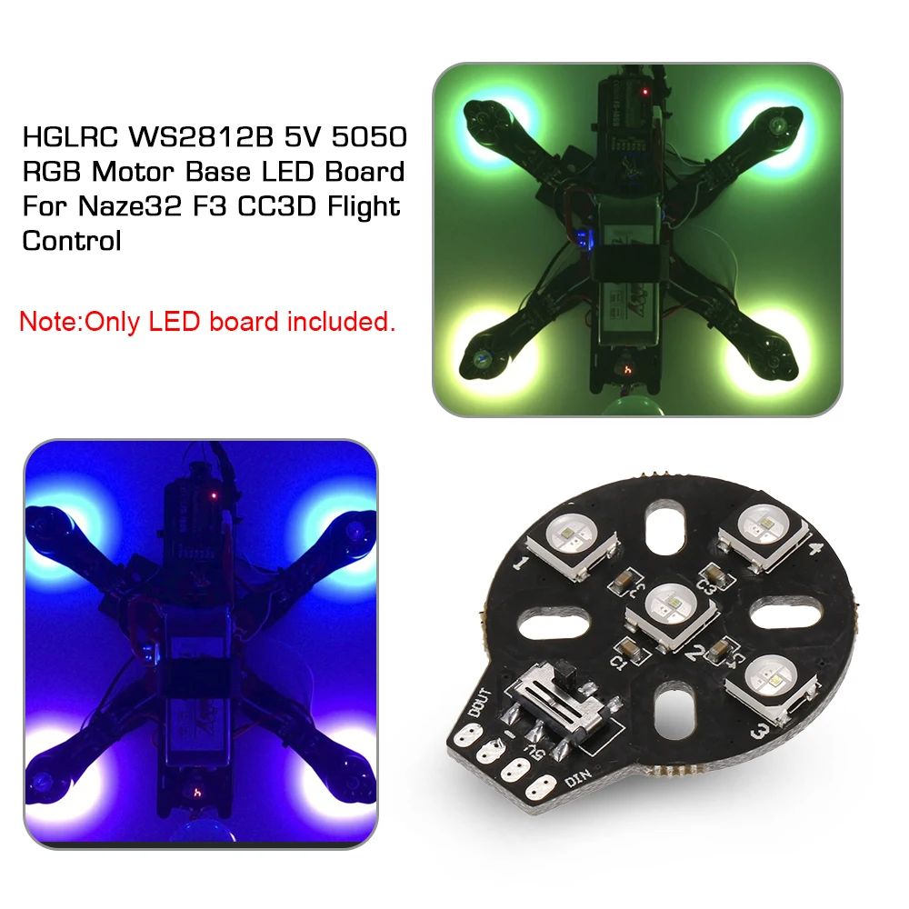 4pcs WS2812B 5V 5050 RGB Motor Led Board for Naze32 F3 CC3D Flight Control RC Racing Drone Quad LED Light Lamp Quadcopter Part (1)