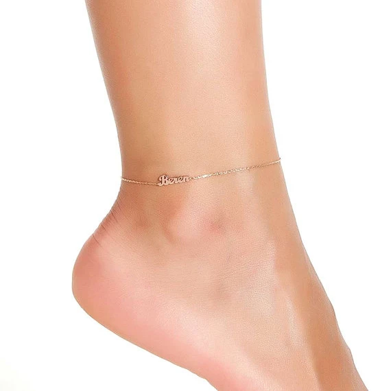 Pesrsonalized Stainless Steel Name Anklets For Women Foot Leg Chain Dainty Gold Colour Pulseira Beach Jewelry Bridesmaid Gifts - Image 3