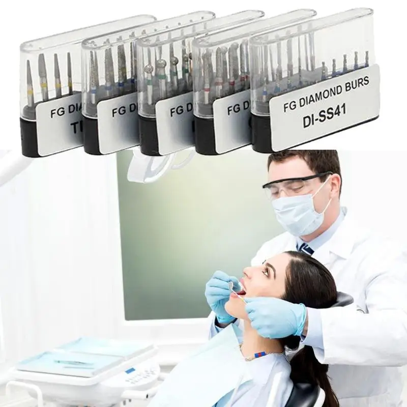 

50pcs Dental Diamond FG High Speed Burs for Polishing Smoothing SF SERIES Dental Burs Top Quality Teeth Oral Care
