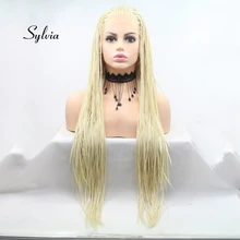 Sylvia светильник, светлые волосы, синтетические парики на кружеве для женщин, термостойкие волокнистые парики для волос, Премиум парик для женщин