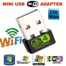 Бесплатный драйвер беспроводной USB WiFi адаптер 150Mbp wi fi ключ ПК сетевая карта wifi 2,4 ГГц адаптер Lan USB Ethernet AC wi-fi приемник