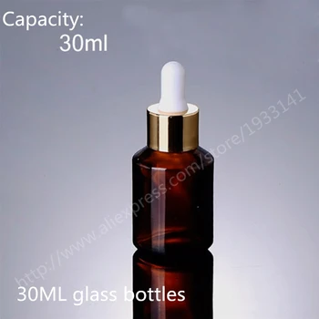 

200 X 30ml Oblique Amber Glass Dropper Bottle Reagent Eye Dropper Drop Amber Glass Aromatherapy Liquid Pipette Bottle