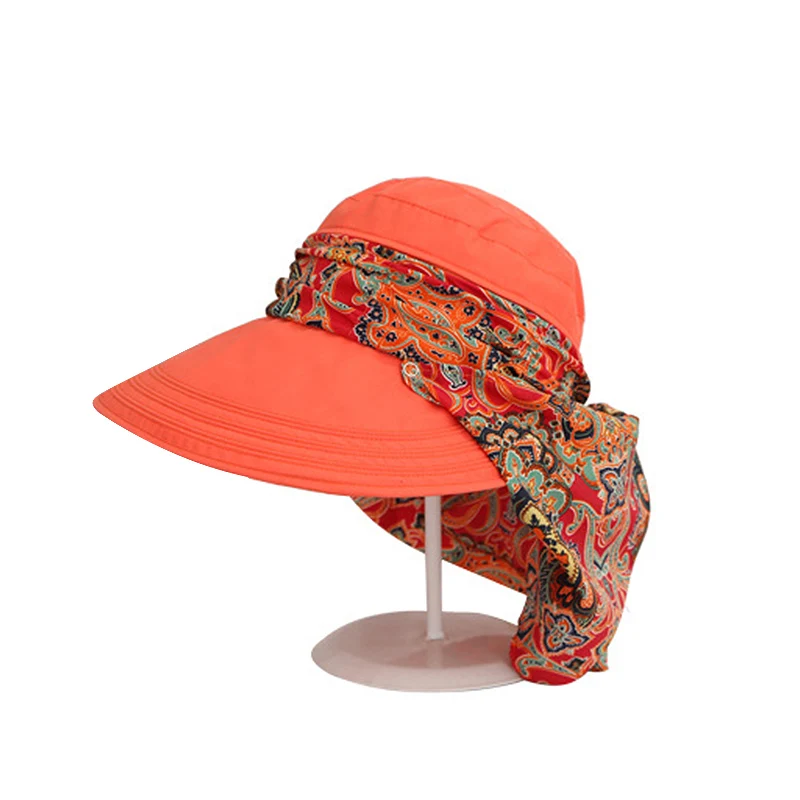 

Women Summer Sunscreen Hat Collapsible Anti-uv Hat Cover Face Empty Top Sun Hat Caps Visors Sunscreen Hat