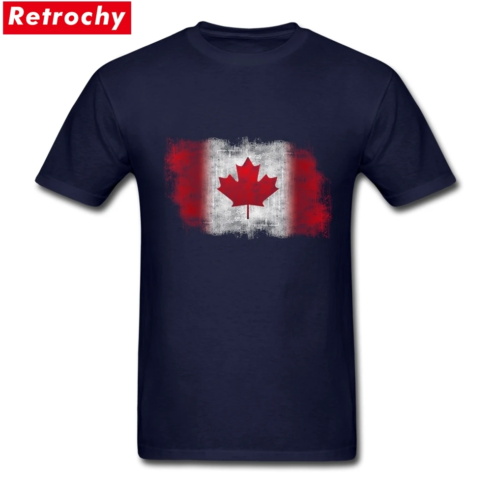 Original Men Canada Flag Grunge T shirts Custom Short Sleeved O neck