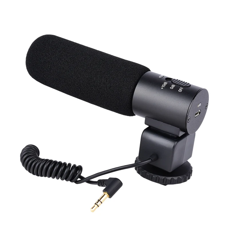 

PROFESSIONAL RECORDING MICROPHONE Ideal for Sound-pickup in Interviews Meetings Edding and Micro-movies Camera Accessories Black