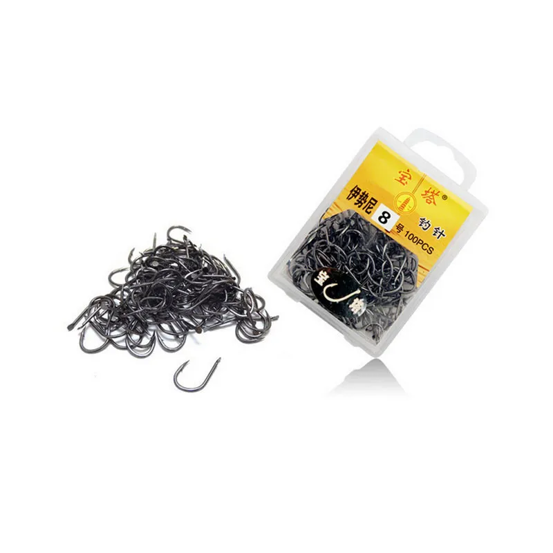 70-100 Pcs / Box Multiple Sizes High Carbon Steel Fishing Hook Needles Barbed Fishing Hook 1# - 13# Fishing Tackle Accessories