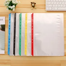 100 шт, А4, цветные перфорированные карманы, папки, бумажники, рукава, 11 отверстий, защита для документов, офисные принадлежности