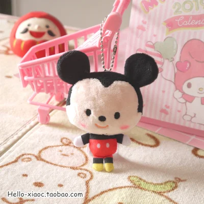 Новые милые плюшевые игрушки Минни, Микки, Дональд Дейзи, версия Q, Анна, Эльза, мягкая подвеска для ключей 10 см - Цвет: Mickey
