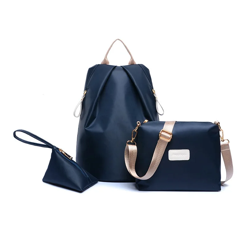 LDAJMW 3 шт./компл. нейлон родитель-ребенок сумка на оба плеча водонепроницаемый дорожный рюкзак высокая Кроссбоди сумка для девочек путешествия organiz - Цвет: Navy Blue
