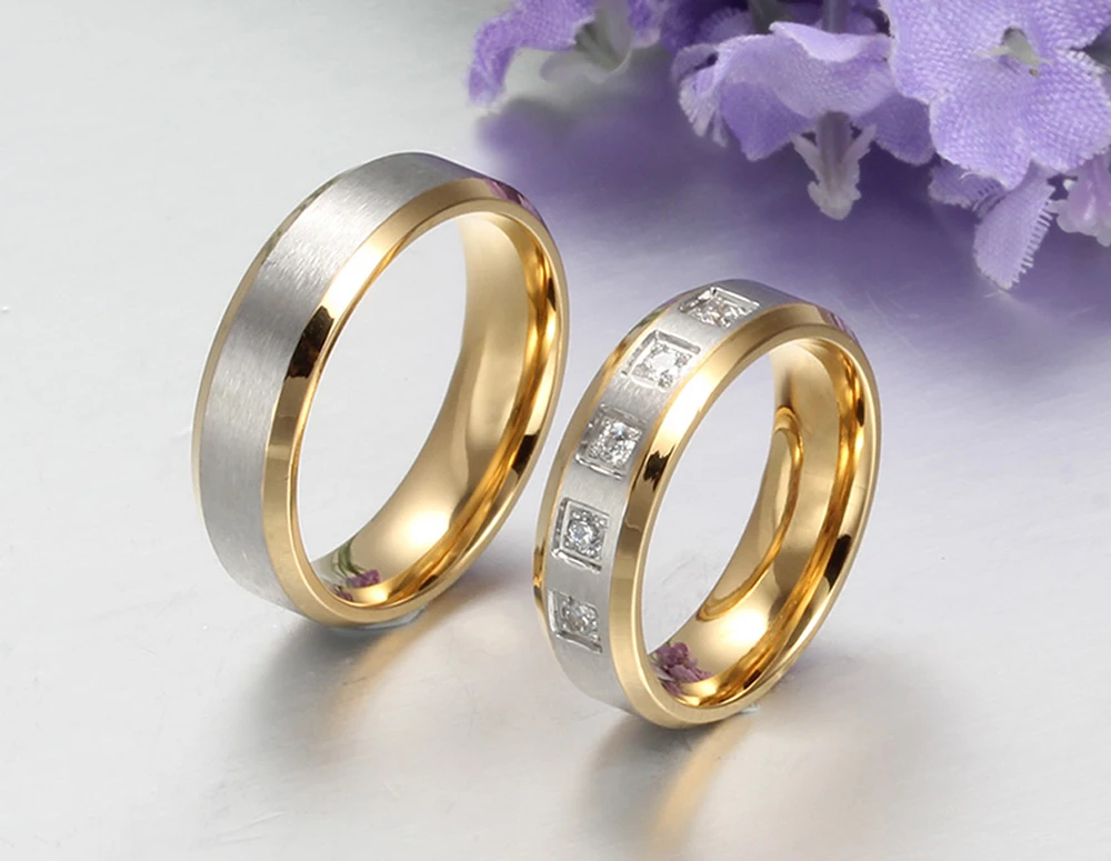 TTVOVO кубический цирконий Хрустальные Обручальные кольца для женщин и мужчин AAA CZ камни обещают кольца обручальные кольца на заказ персонализированные кольца