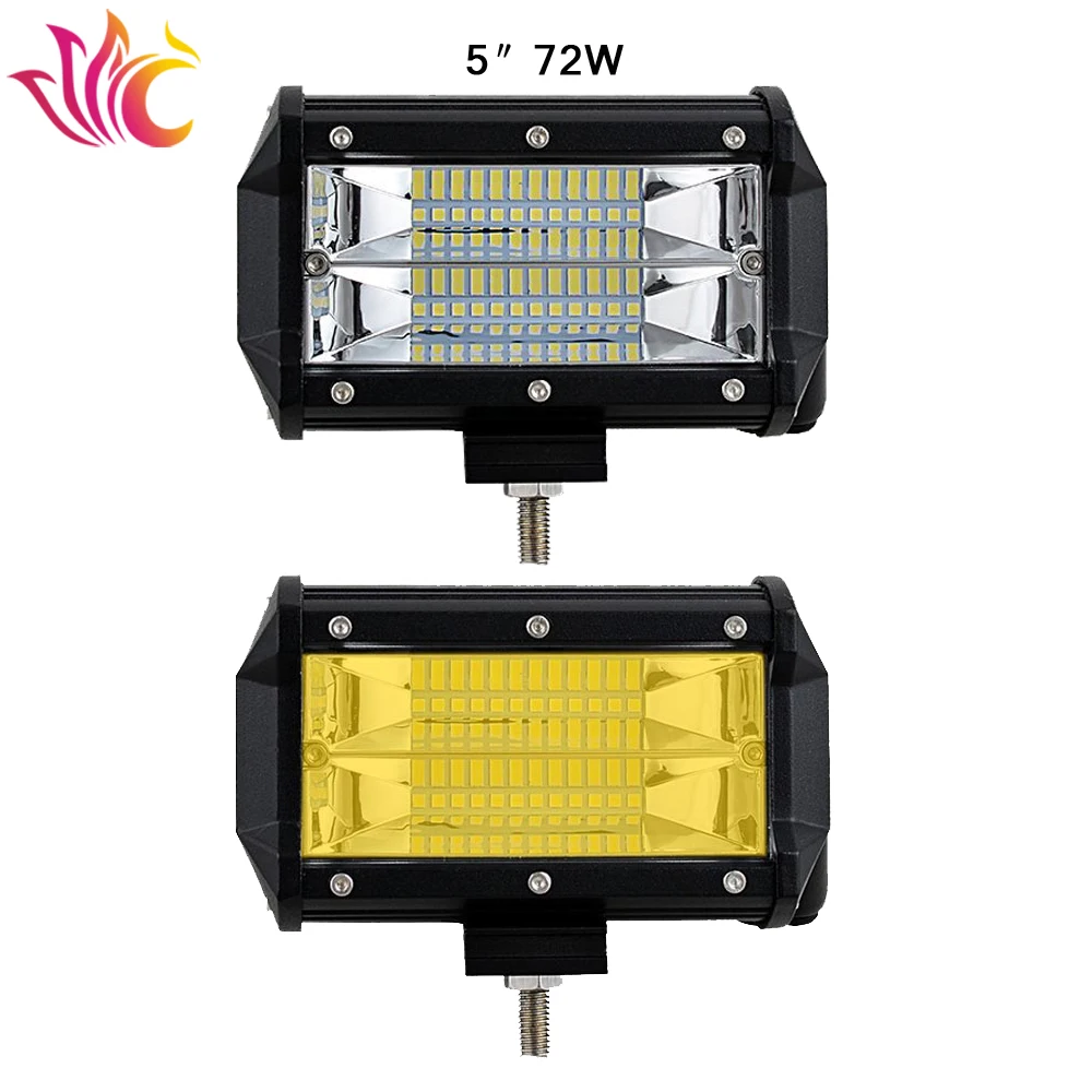 

5'' 72W Led Light Bar Offroad Lights 12v for UAZ SUV ATV 4WD 4x4 Trailer Wagon Pickup Driving Fog LED Work Lamp Automotive 24