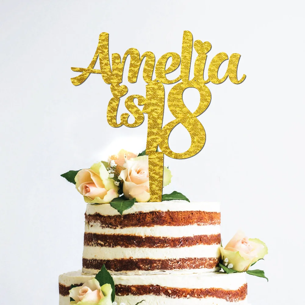 

Personalized Birthday Cake Topper, Custom Cake Topper, Acrylic Birthday Topper, Birthday Party Gift, Custom Any Name and Age