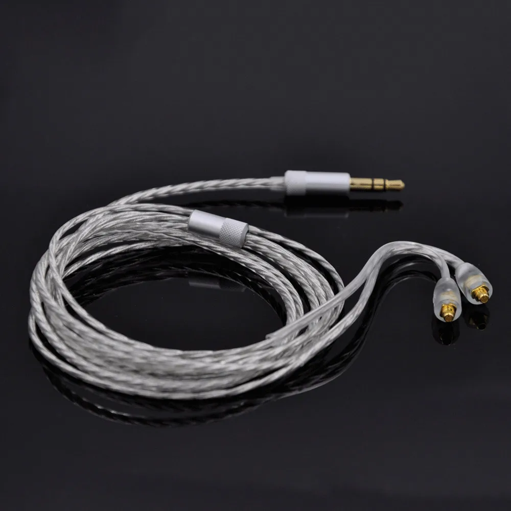 Wooeasy X4 одиночный посеребренный кабель для наушников обновленный Shure SE425 SE215 SE315 UE900