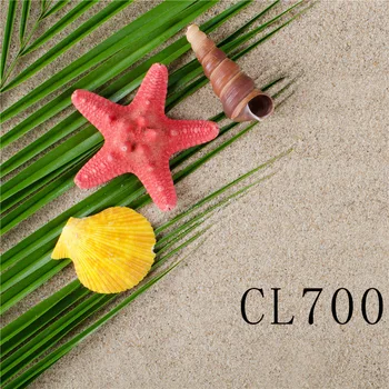 

Polyester Backdrop Tropical Leaves Beach Starfish Background Photography Studio Props Photographic Seamless Washable No Crease