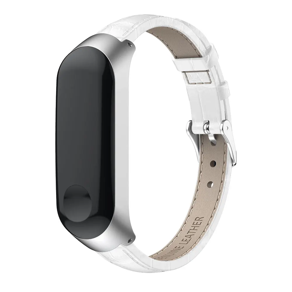  For Xiaomi Mi Band 3 Leather Watch Band Straps Smart Watch Wristband Replacement Bracelet Watchband - 33027277305