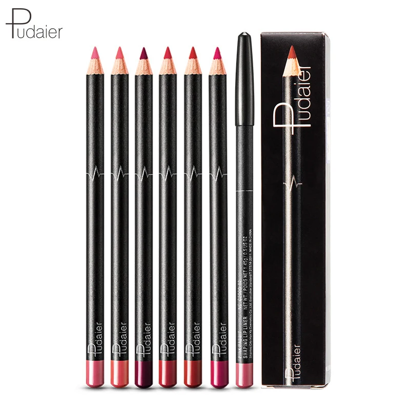 

Pudaier 6pcs Beauty Makeup Matte Lip Liner Set Pencil for Lip Contor Long-lasting Waterproof Silky Smooth Cosmetics Lipliner