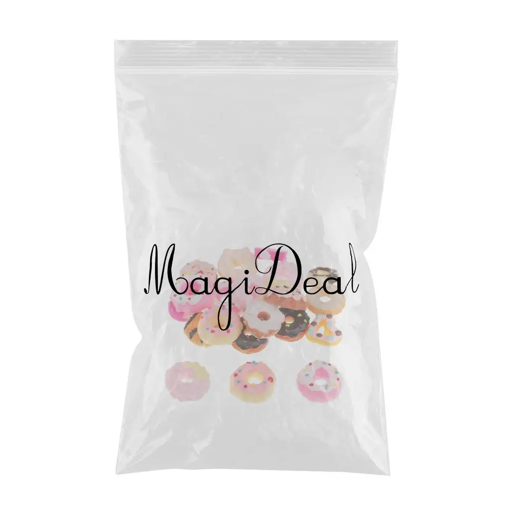 20Pcs Resin  Kawaii Doughnut Flatback Applique Embellishment DIY Crafts Scrapbooking Charms Phone Case Decoration