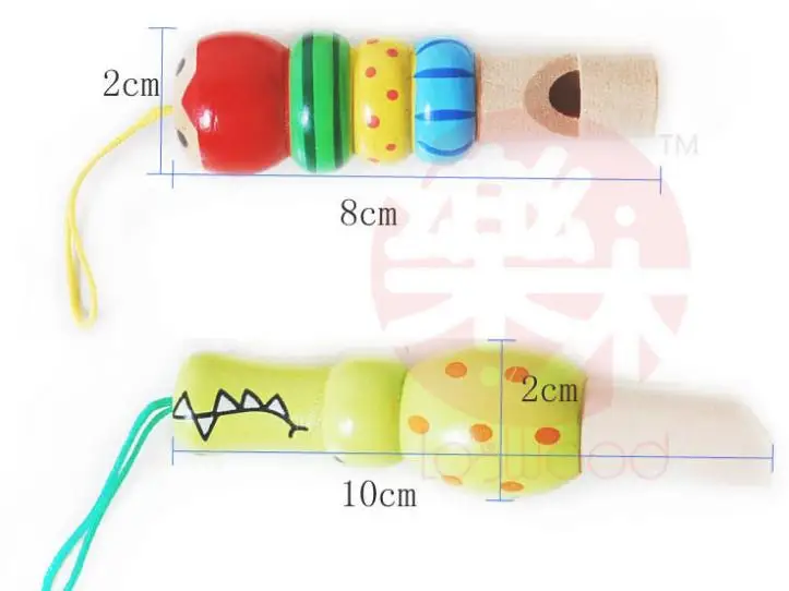Детский деревянный свисток для животных, музыкальная игрушка, детская мультяшная Случайная, детский свисток, свисток из дерева, игрушка