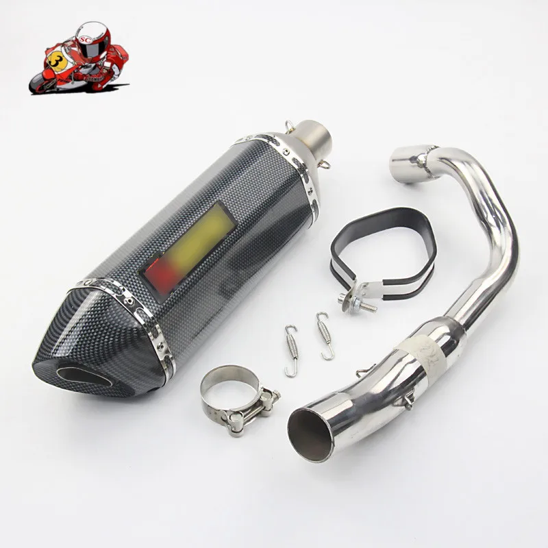 

Motorbike Carbon Fiber Laser Marking Muffler Modified Exhaust Mid Link Pipe Exhasut Slip On For Honda CB600 CB600F Hornets 600