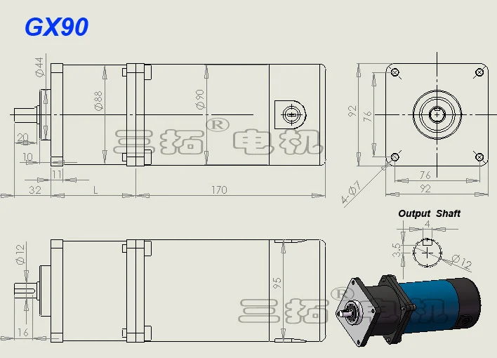 GX90 24 в низких оборотах DC планетарный мотор-редуктор DC матовый мотор высокого качества с высоким крутящим моментом драгоценный планетарный редуктор коробка для роботизированной